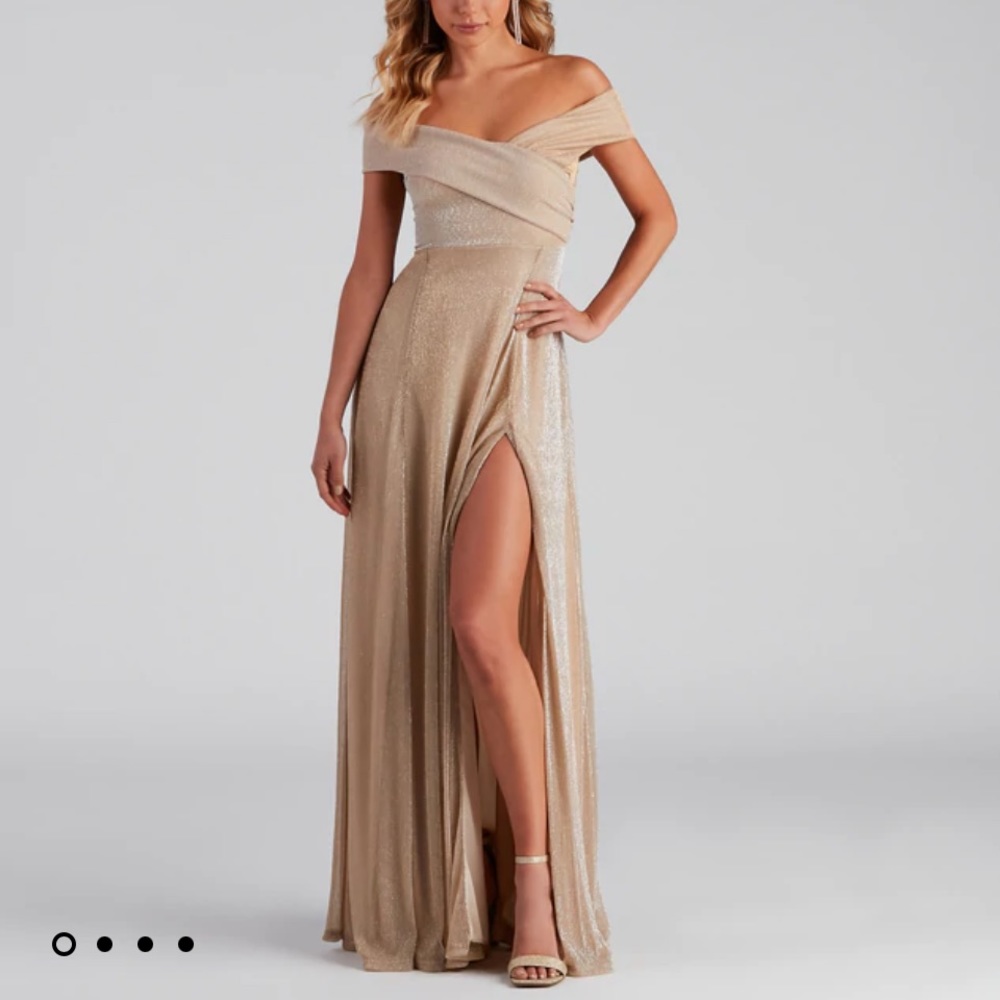 Kaliyah formal high slit Lurex Dress -Large